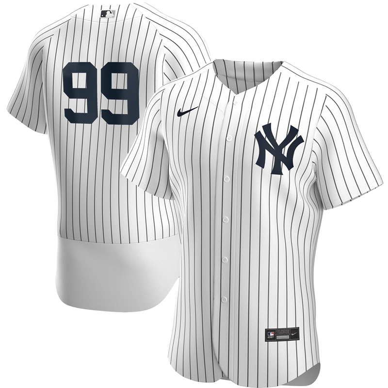 2020 MLB Men New York Yankees #99 Aaron Judge Nike White Home 2020 Authentic Player Jersey 1->new york yankees->MLB Jersey